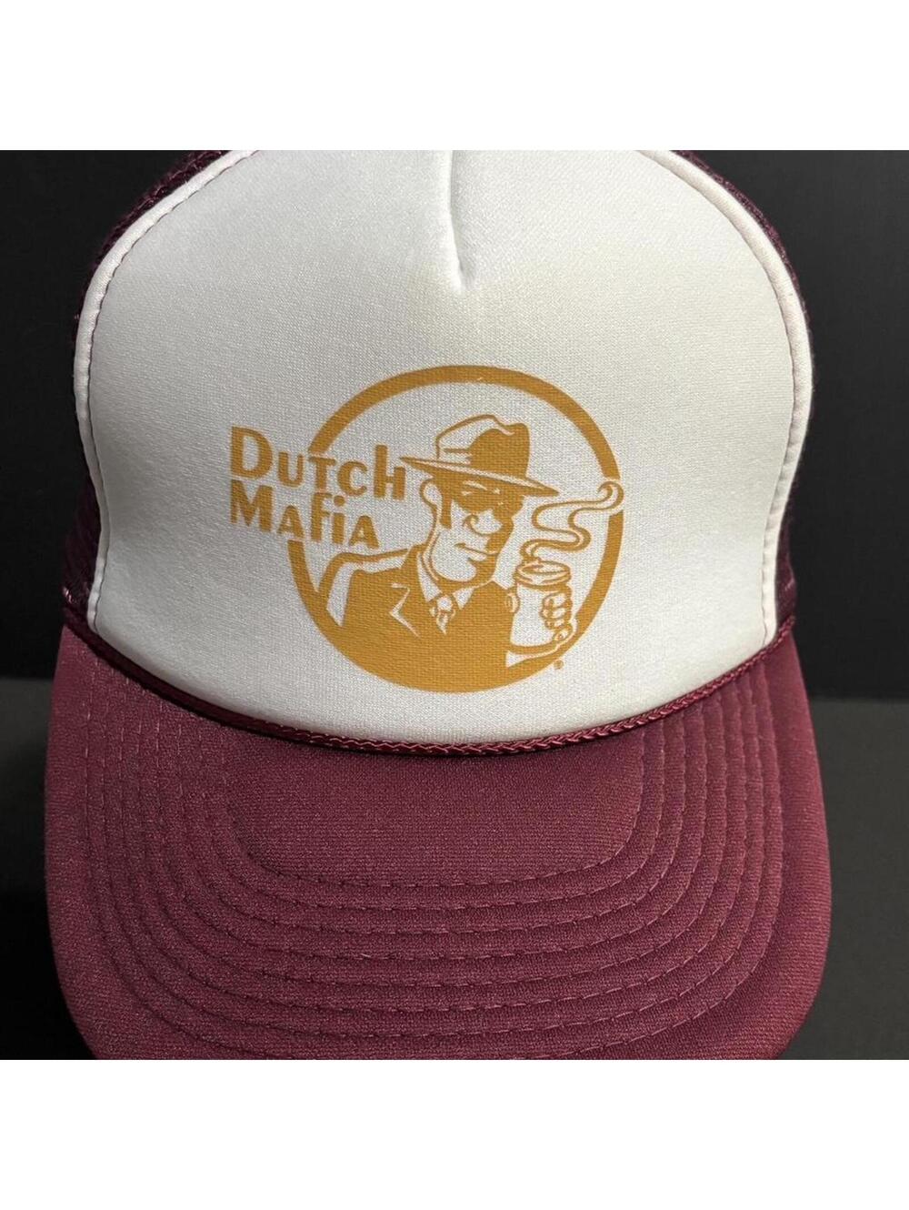 Dutch Mafia Trucker Hat Maroon & White Snapback